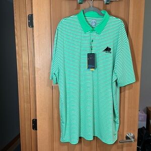 NWT green white striped Callaway golf shirt 3XL